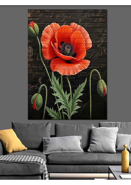 Gelincik Çiçeği Dekoratif Kanvas - Mdf Ahşap Tablo modelleri