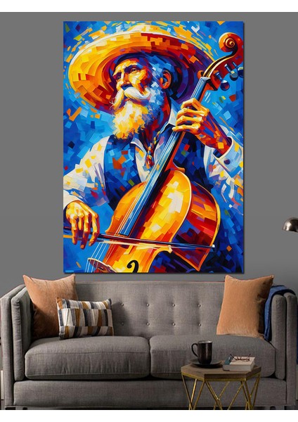 Müzik Adamı Dekoratif Kanvas - Mdf Ahşap Tablo fiyatları