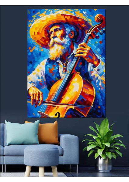 Müzik Adamı Dekoratif Kanvas - Mdf Ahşap Tablo modelleri