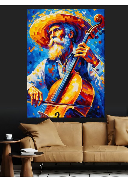 Müzik Adamı Dekoratif Kanvas - Mdf Ahşap Tablo fırsatları