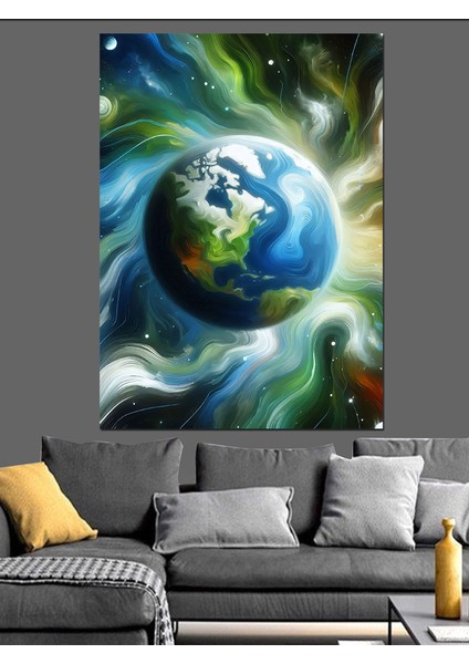 Dünya Enerjisi Dekoratif Kanvas - Mdf Ahşap Tablo fiyatları