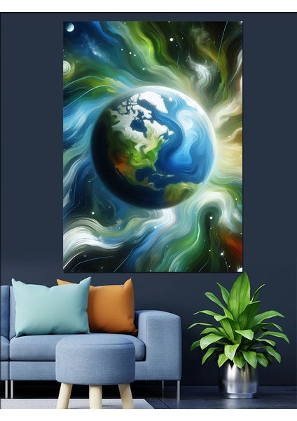 Dünya Enerjisi Dekoratif Kanvas - Mdf Ahşap Tablo fırsatları
