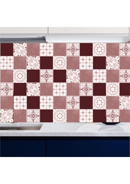 Tezgah Arası Mutfak Kendinden Yapışkanlı Folyo Kaplama Modern Fayans Desen 60 cm x 100 cm