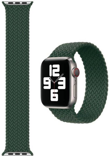 Apple Watch 4 44 mm Tek Parça Large Hasır Kordon Yeşil