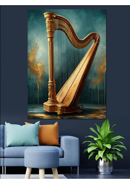 Altın Arp Dekoratif Kanvas - Mdf Ahşap Tablo fiyatları