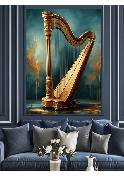 Altın Arp Dekoratif Kanvas - Mdf Ahşap Tablo fırsatları