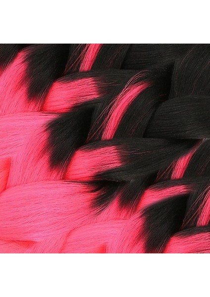 Afrika Örgülük Sentetik Ombreli Saç 100 gr - Siyah / Neon Pembe fiyatları