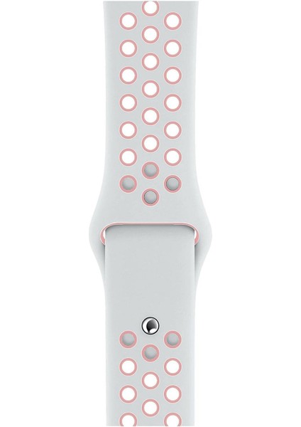 Apple Watch Series 6 44 mm Fileli Kordon Beyaz-Pembe