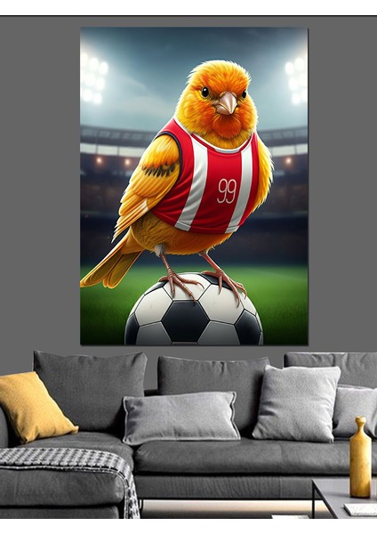 Futbol Kanaryası Dekoratif Kanvas - Mdf Ahşap Tablo fiyatları