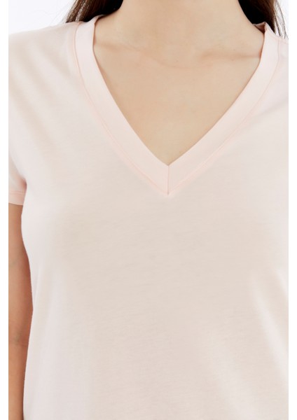 Kadın T-Shirt V Yaka Kısa Kollu fiyatları