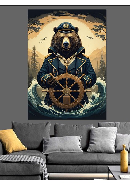 Kaptan Ayı Dekoratif Kanvas - Mdf Ahşap Tablo modelleri