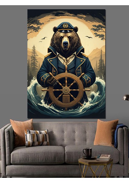 Kaptan Ayı Dekoratif Kanvas - Mdf Ahşap Tablo fırsatları
