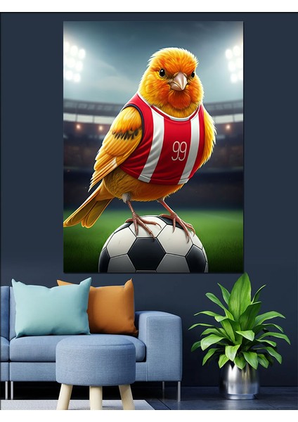 Futbol Kanaryası Dekoratif Kanvas - Mdf Ahşap Tablo fırsatları