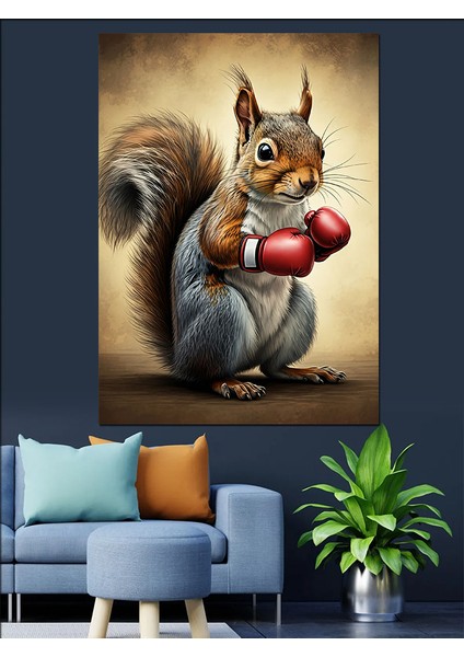 Boksör Sincap Dekoratif Kanvas - Mdf Ahşap Tablo fiyatları
