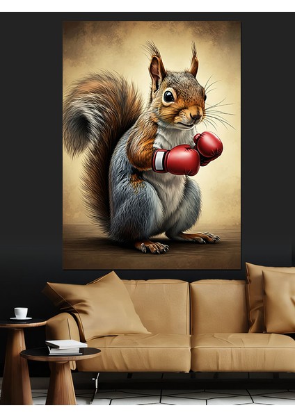 Boksör Sincap Dekoratif Kanvas - Mdf Ahşap Tablo modelleri