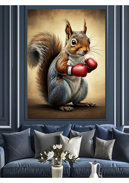Boksör Sincap Dekoratif Kanvas - Mdf Ahşap Tablo fırsatları