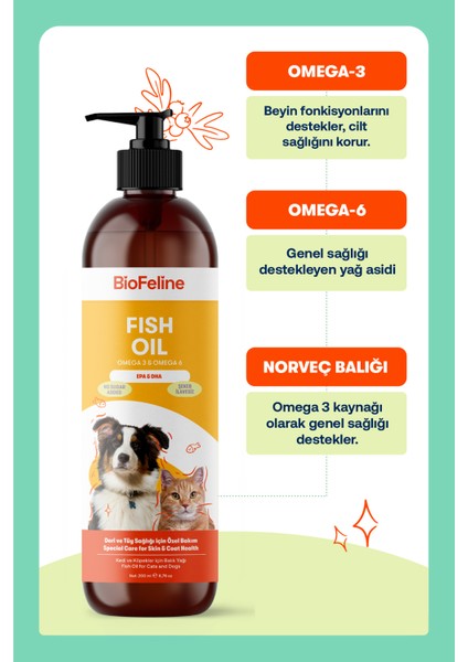 Kediler İçin Balık Yağı ve Biotinli Damla – Tüy Sağlığı ve Besleyici Destek