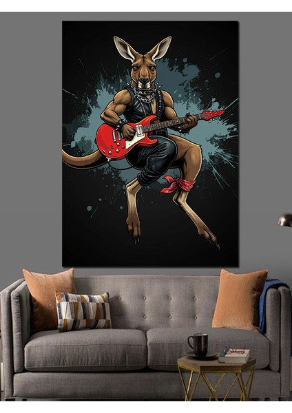 Rockçı Kanguru Dekoratif Kanvas - Mdf Ahşap Tablo fiyatları