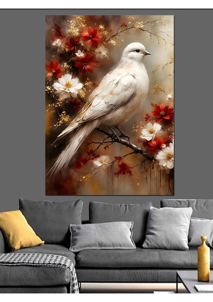 Beyaz Güvercin Dekoratif Kanvas - Mdf Ahşap Tablo fiyatları