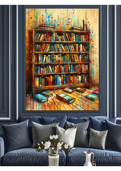 Kitaplık ve Bilgelik Dekoratif Kanvas - Mdf Ahşap Tablo fiyatları