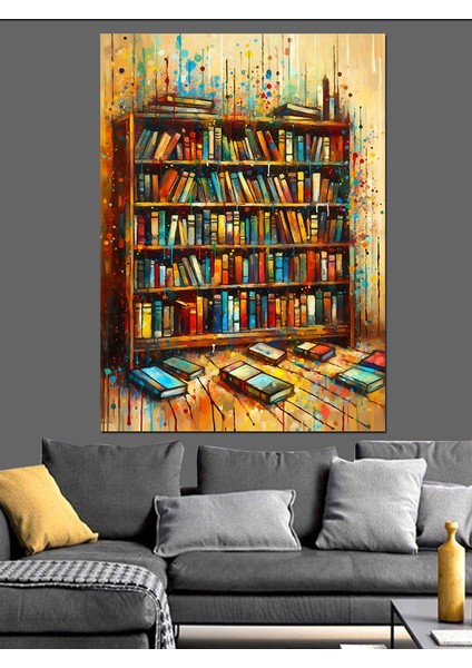 Kitaplık ve Bilgelik Dekoratif Kanvas - Mdf Ahşap Tablo modelleri