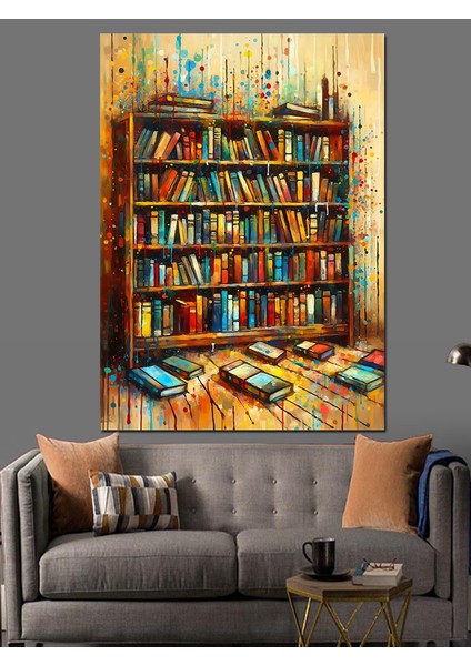 Kitaplık ve Bilgelik Dekoratif Kanvas - Mdf Ahşap Tablo fırsatları