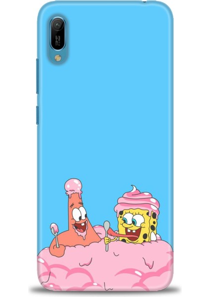 Huawei Y6 2019 Kılıf Hd Baskılı - Spongebob