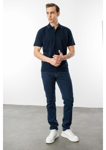 Erkek Polo Yaka Merserize T-Shirt K.lacivert indirimleri