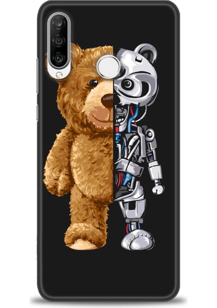Huawei P30 Lite Kılıf Hd Baskılı - Ayı ve Iskeleti