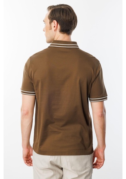 Erkek Polo Yaka Merserize T-Shirt Kahve modelleri