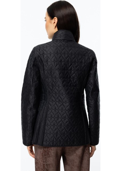 Dik Yaka Kapitone Kadın Mont modelleri