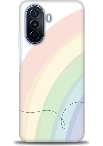 Huawei Nova Y70 Kılıf Hd Baskılı - Soft Gökkuşağı