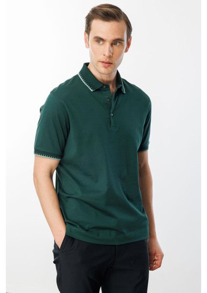 Erkek Polo Yaka Merserize T-Shirt N.yeşili fiyatları