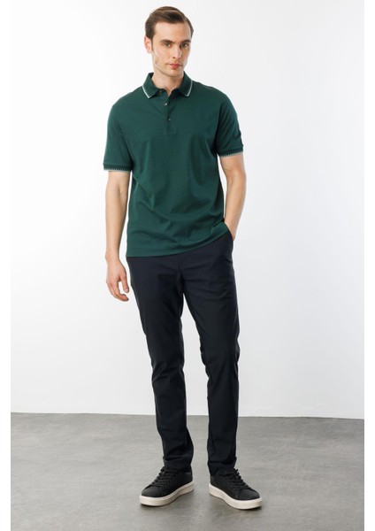 Erkek Polo Yaka Merserize T-Shirt N.yeşili modelleri