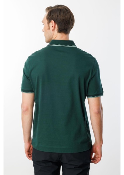 Erkek Polo Yaka Merserize T-Shirt N.yeşili fırsatları