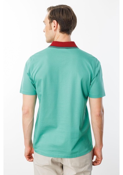 Erkek Polo Yaka Merserize T-Shirt B.yeşili