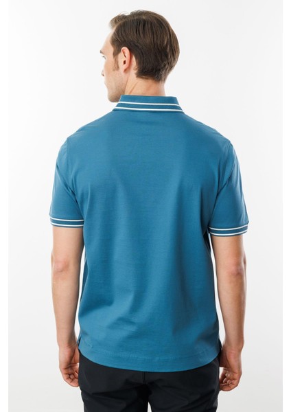 Erkek Polo Yaka Merserize T-Shirt Petrol fırsatları