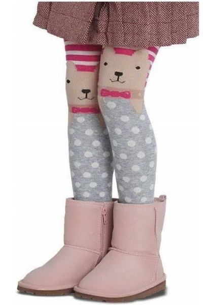 Ayıcık Desenli Kalın Pamuklu Külotlu Çorap