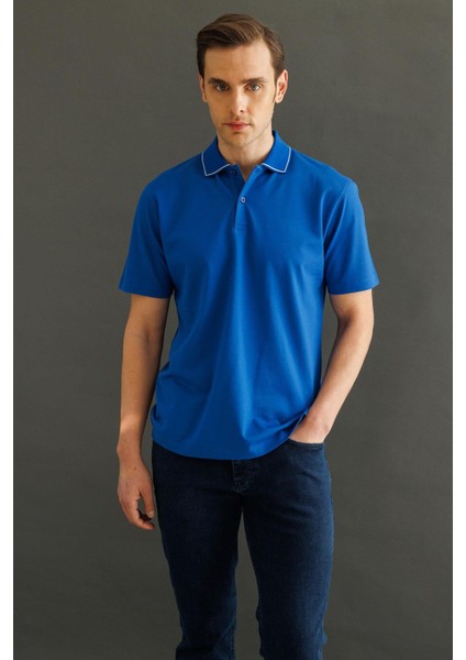 Erkek Polo Yaka Merserize T-Shirt A.saks modelleri