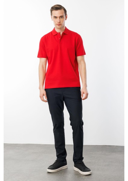 Erkek Polo Yaka Pike Merserize T-Shirt A.kırmızı