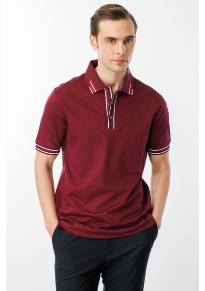 Erkek Polo Yaka T-Shirt Bordo