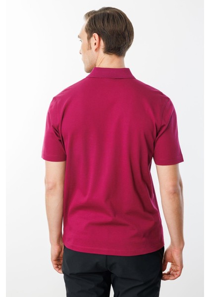 Erkek Polo Yaka Pike Merserize T-Shirt Fuşya fırsatları