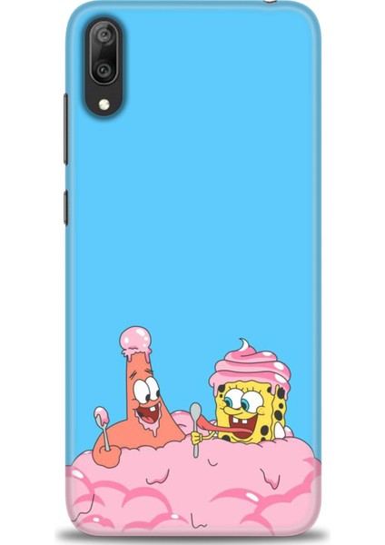 Huawei Y7 Prime 2019 Kılıf Hd Baskılı - Spongebob