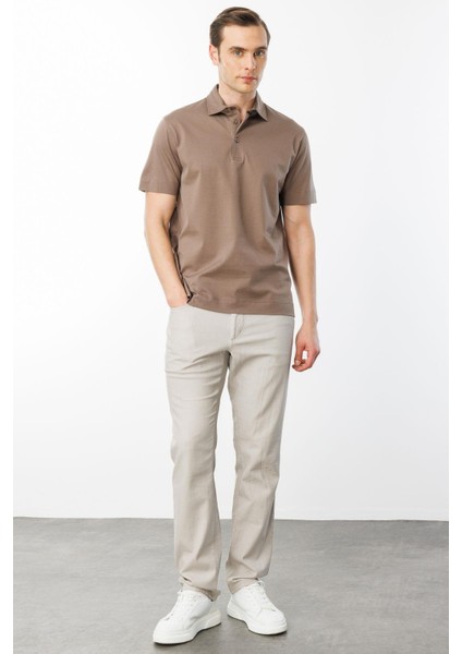 Erkek Polo Yaka Merserize T-Shirt A.kahve fırsatları