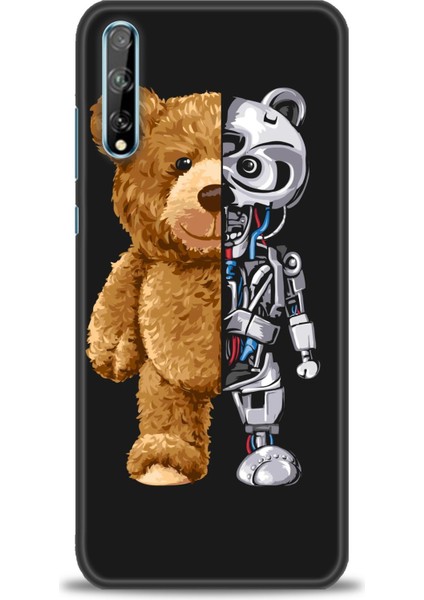 Huawei Y8P Kılıf Hd Baskılı - Ayı ve Iskeleti