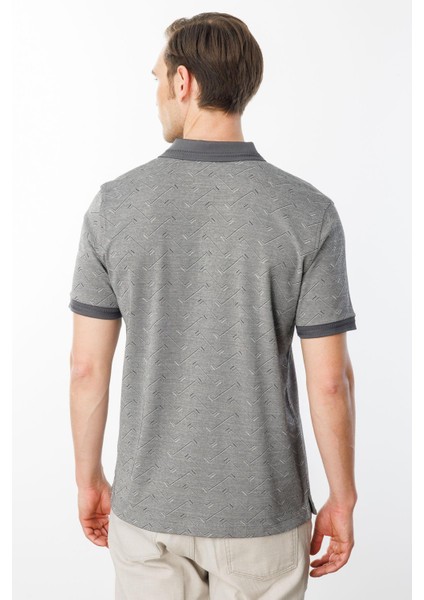 Erkek Fermuarlı Jakarlı T-Shirt Siyah