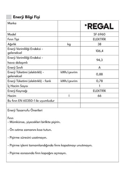 Sf 6960 A Enerji Sınıfı 4 Gözü Gazlı Solo Fırın modelleri
