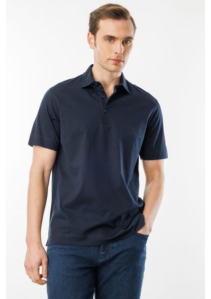 Erkek Polo Yaka Merserize T-Shirt K.lacivert fiyatları