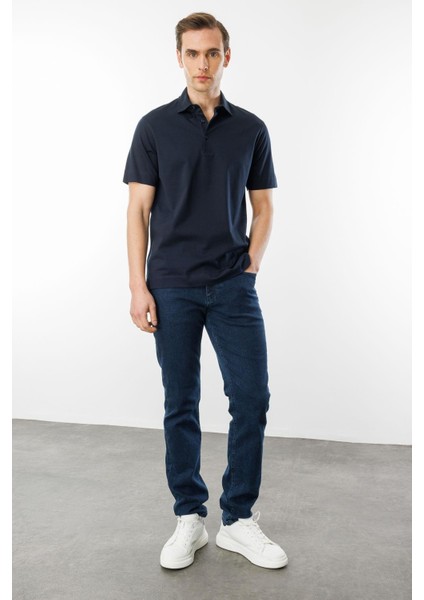 Erkek Polo Yaka Merserize T-Shirt K.lacivert modelleri
