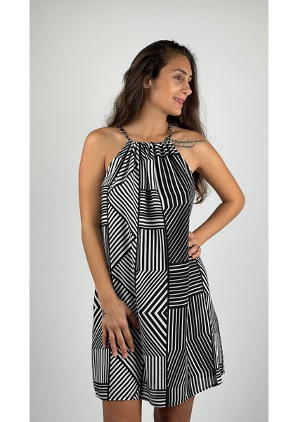 DIANA Halter Yaka Askılı Kısa Viskon Elbise fiyatları